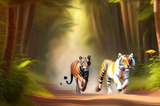 Nahaufnahme der generativen KI-Technologie des Sumatra-Tigers