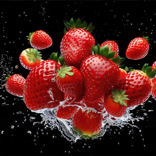 Nahaufnahme der generativen KI von Juicy Strawberry Splash
