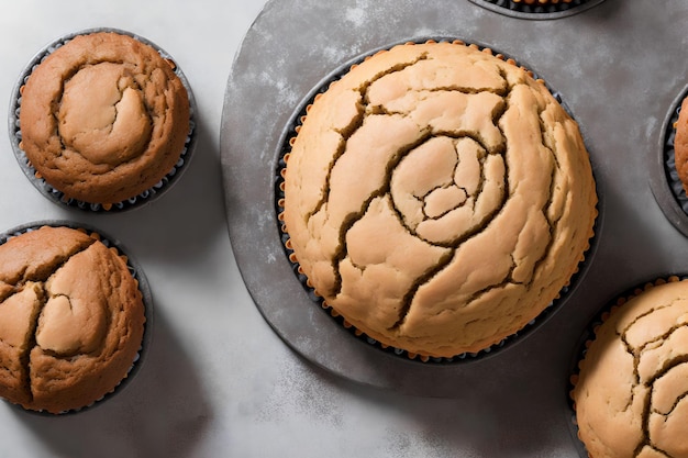 Foto nahaufnahme der generativen kunst des muffinkuchens von ai