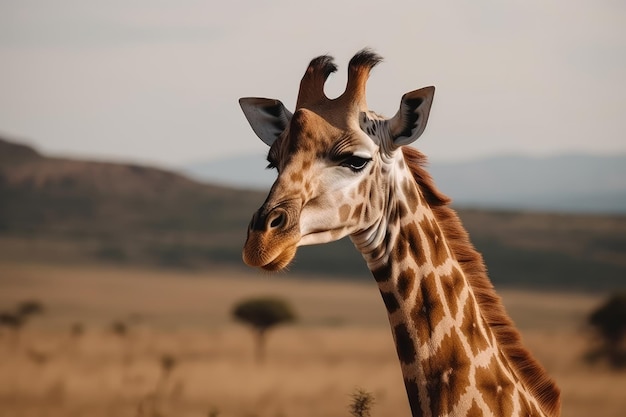 Nahaufnahme der Giraffenkopf-KI