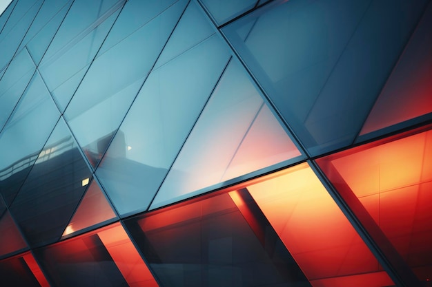 Nahaufnahme der Glas- und Stahlfassade moderner Architektur außen