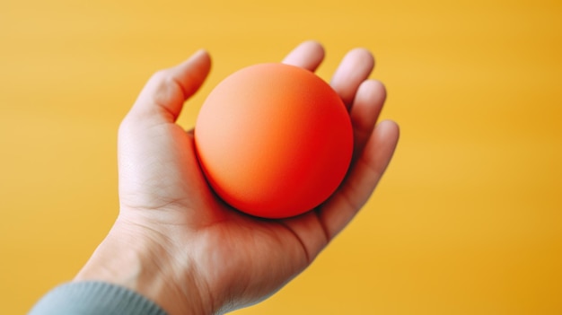 Nahaufnahme der Hand einer Person, die einen Stressball hält, um Stressbewältigung hervorzuheben