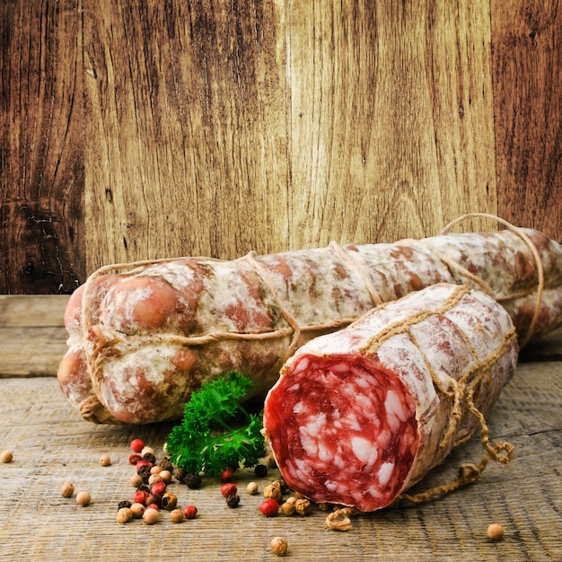 Nahaufnahme der italienischen Salami