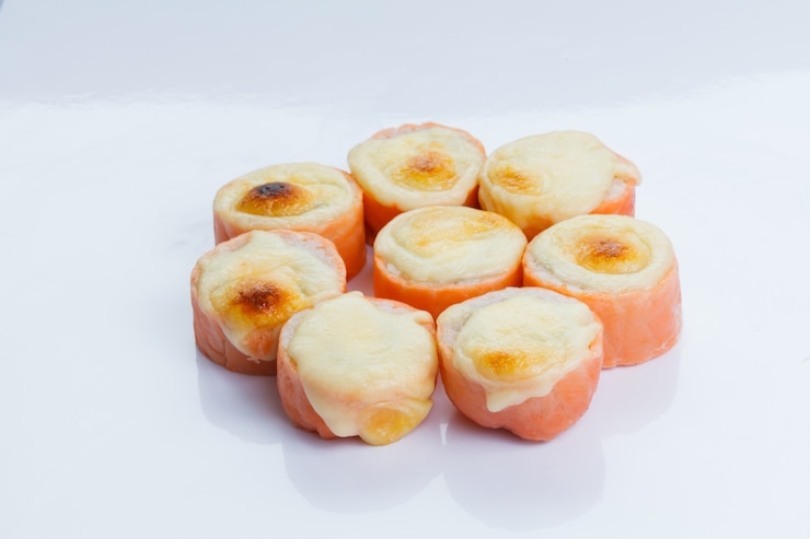 Foto nahaufnahme der japanischen sushi-rollen