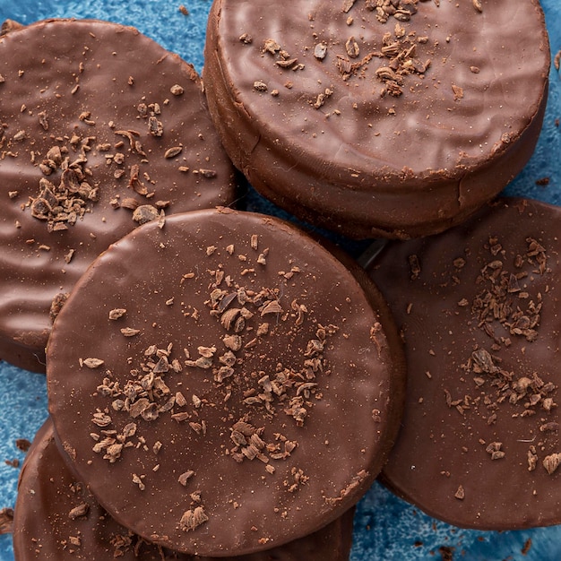 Foto nahaufnahme der köstlichen alfajores kekse