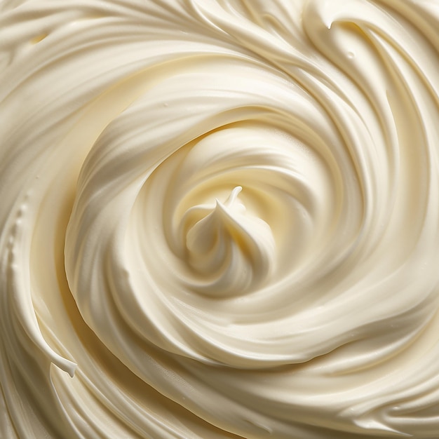 Nahaufnahme der Mayonnaise-Creme-Textur Hintergrund Top-View