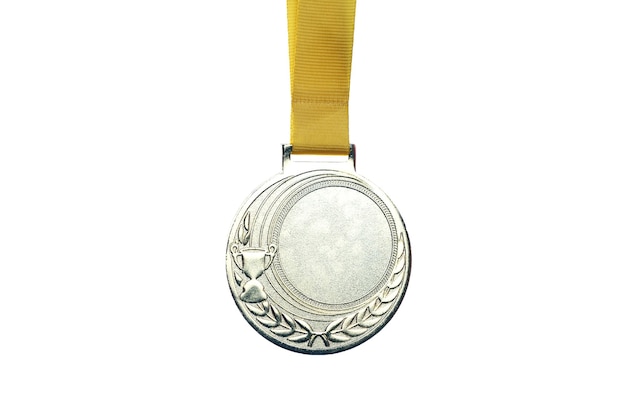 Foto nahaufnahme der medaille vor weißem hintergrund