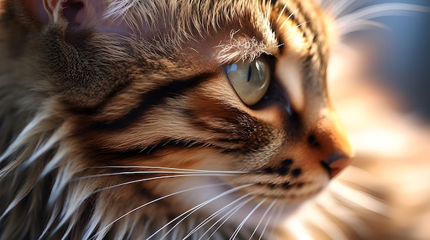 Nahaufnahme der Ohren einer Katze mit Blick auf das feine Haar und die Textur