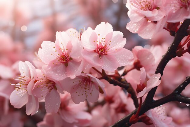 Nahaufnahme der rosa Kirschblüte