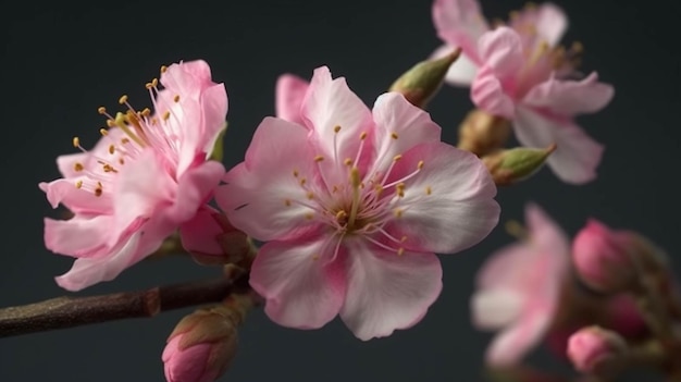 Nahaufnahme der rosa Sakura-Blüte im Frühling Vintage süße Kirschblüte AI Generativ