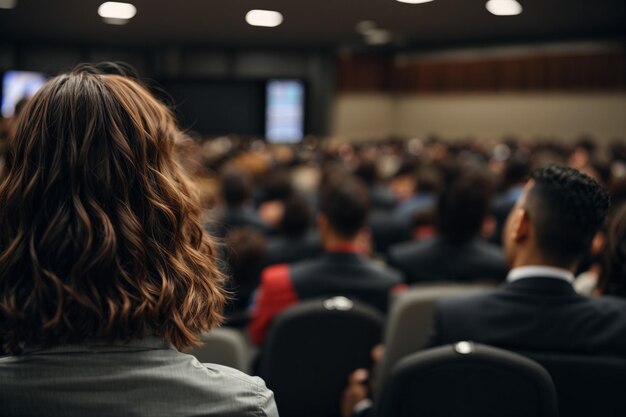 Nahaufnahme der Rückseite der Studenten, die an einer Schulung in einem Hörsaal teilnehmen