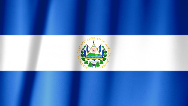 Nahaufnahme der seidigen El Salvador Flagge