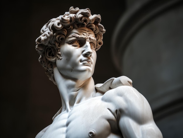 Nahaufnahme der Statue David Michelangelo Ästhetische David Michelangelo Skulptur