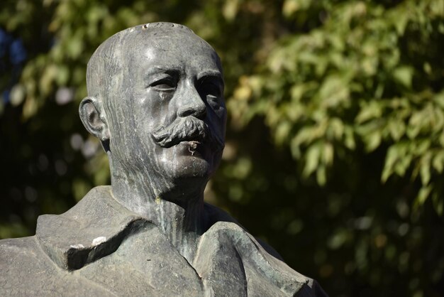 Foto nahaufnahme der statue vor verschwommenem hintergrund