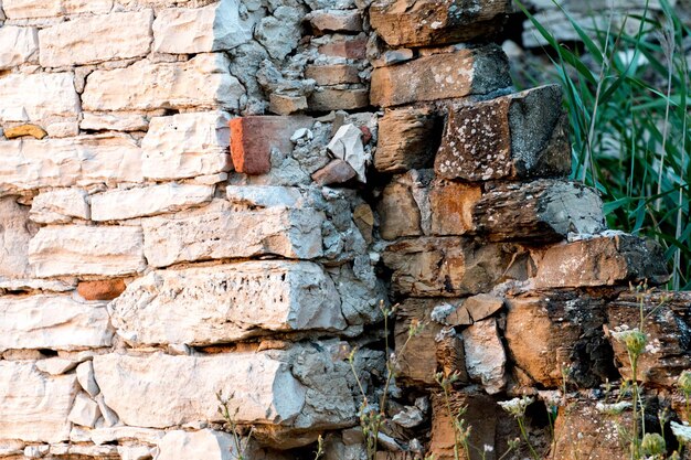 Foto nahaufnahme der steinmauer