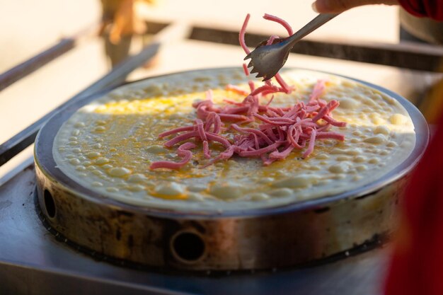 Foto nahaufnahme der suppe in der schüssel