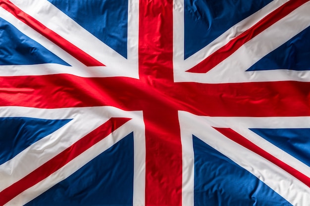 Nahaufnahme der Union Jack-Flagge UK-Flagge Britische Union Jack-Flagge weht im Wind