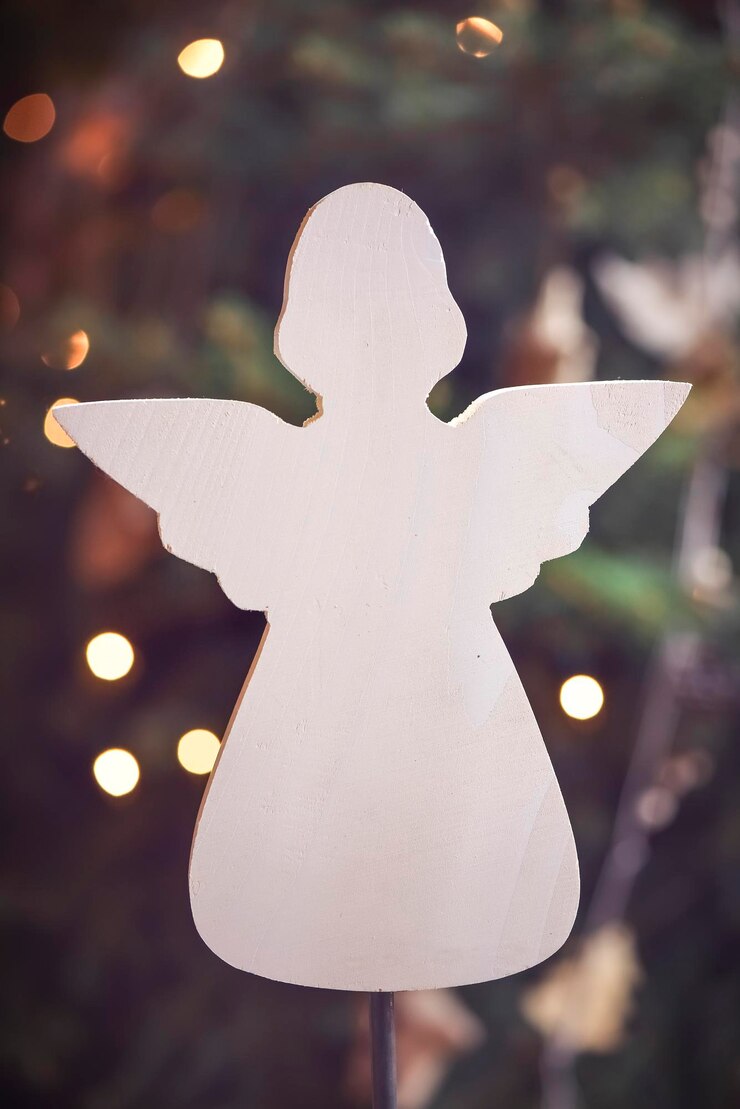 Foto nahaufnahme der weihnachtsdekoration des engels