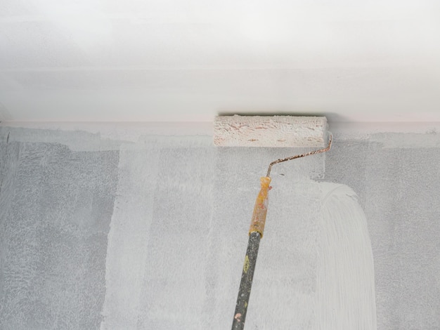 Nahaufnahme der weißen Wand zu Hause