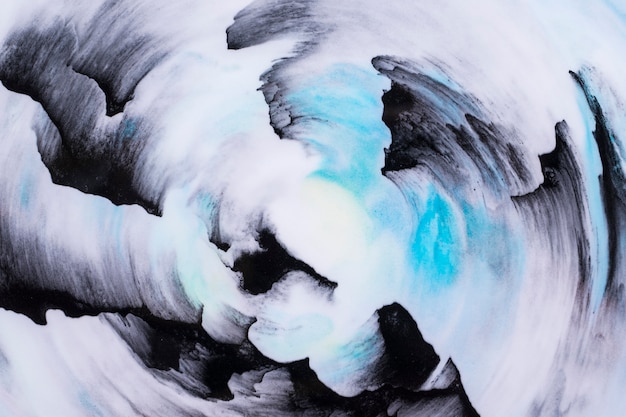 Foto nahaufnahme des abstrakten blauen und schwarzen ölpinselanschlaghintergrundes