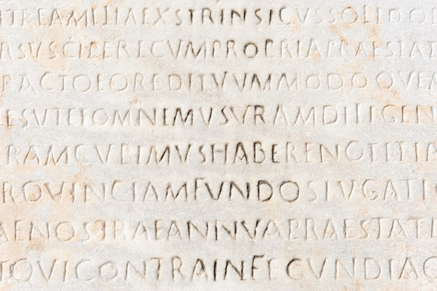 Foto nahaufnahme des alten lateinischen textes