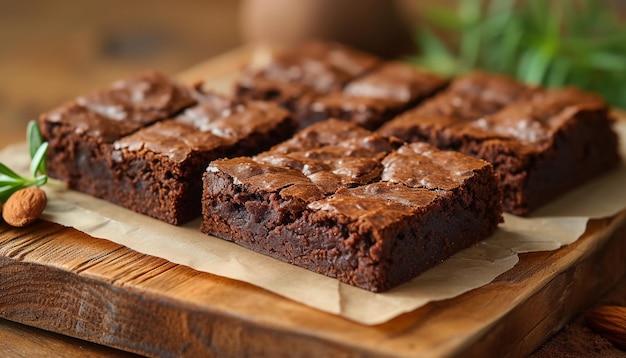 Nahaufnahme des Brownie-Dessers auf dem Teller