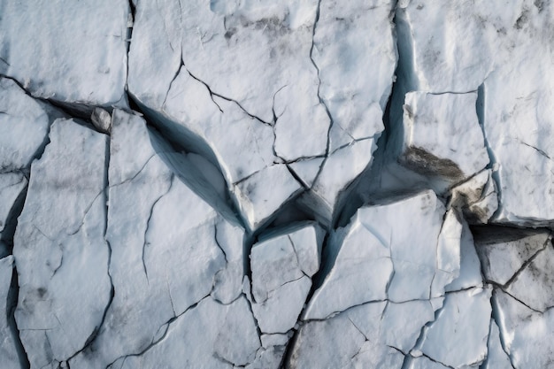 Nahaufnahme des Eiskrackens vor dem Kalben