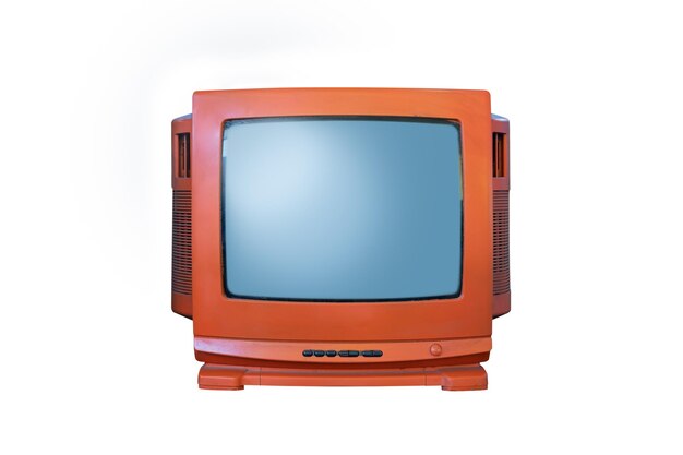 Nahaufnahme des Fernsehers vor weißem Hintergrund