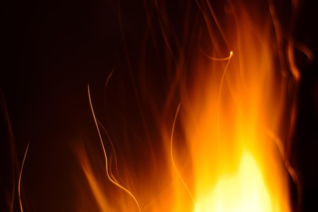Nahaufnahme des Feuers in der Nacht