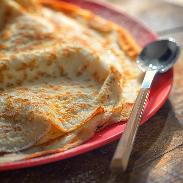 Nahaufnahme des Frühstücks auf dem Teller