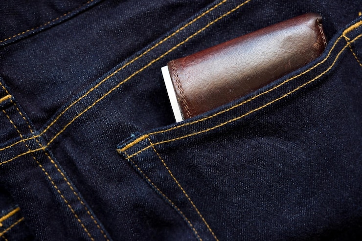Foto nahaufnahme des geldbeutels in der tasche