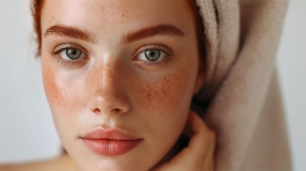 Nahaufnahme des Gesichts einer Frau mit Melasma, Haut, die von Sonnenlicht betroffen ist