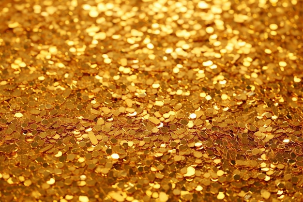 Nahaufnahme des goldenen glitzernden Hintergrunds