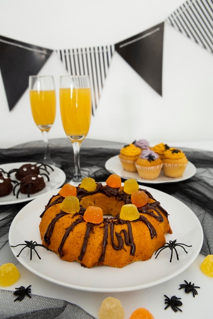 Foto nahaufnahme des köstlichen halloween-kuchens