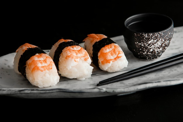 Nahaufnahme des köstlichen Sushi-Konzepts