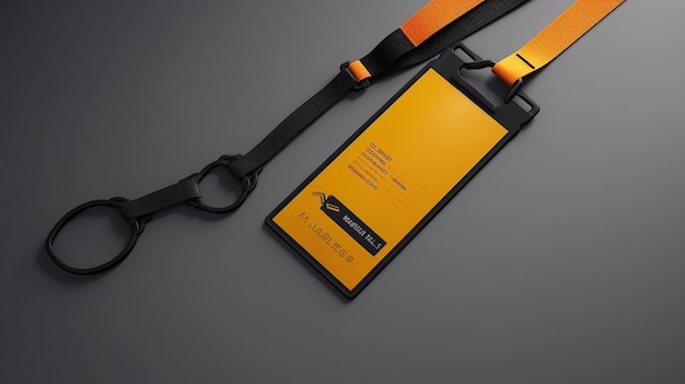 Nahaufnahme des Lanyard-Mockup-Designs