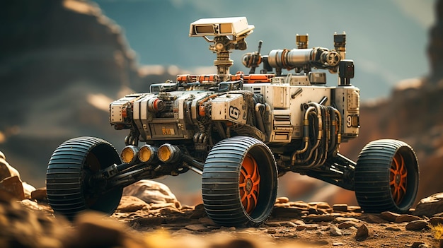 Nahaufnahme des Mars-Rover von vorn