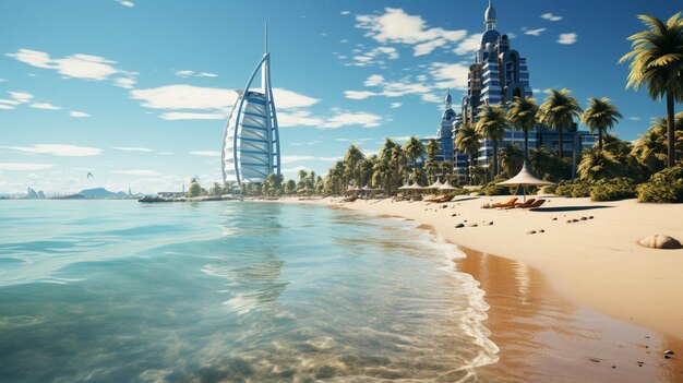 Nahaufnahme des öffentlichen Strandes Jumeirah in Dubai