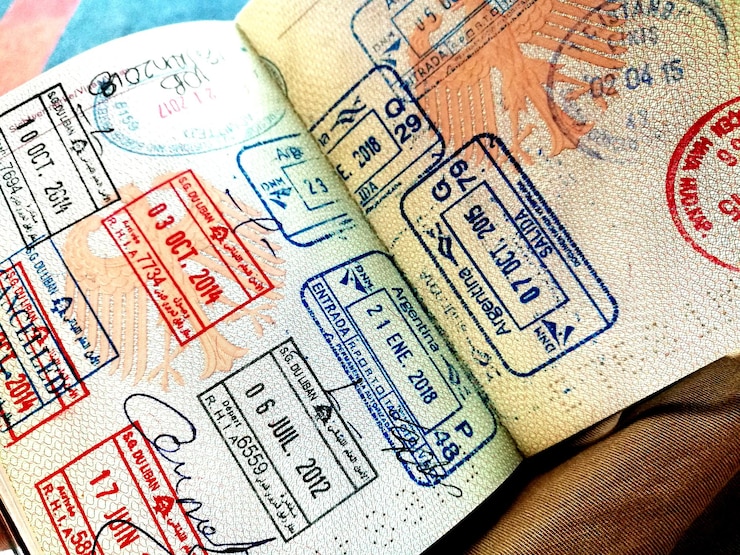 Foto nahaufnahme des reisepasses