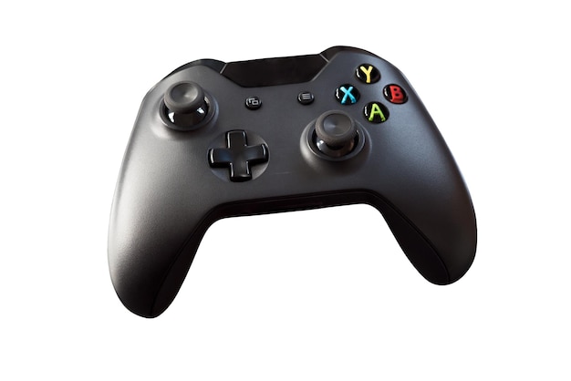 Nahaufnahme des Spielcontrollers vor weißem Hintergrund