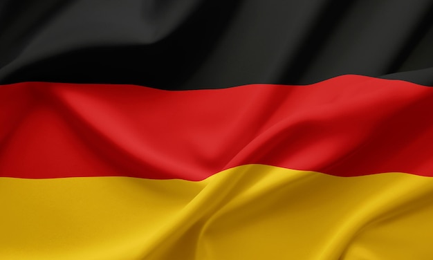Foto nahaufnahme, die deutsche flagge weht