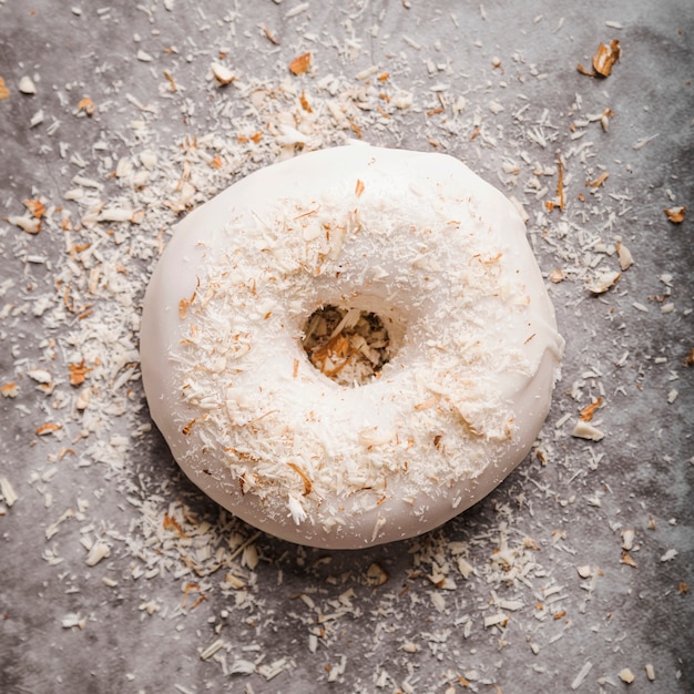 Foto nahaufnahme donut mit zuckerguss