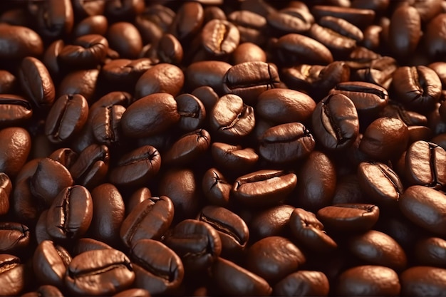 Nahaufnahme dunkel gerösteter Kaffeebohnen