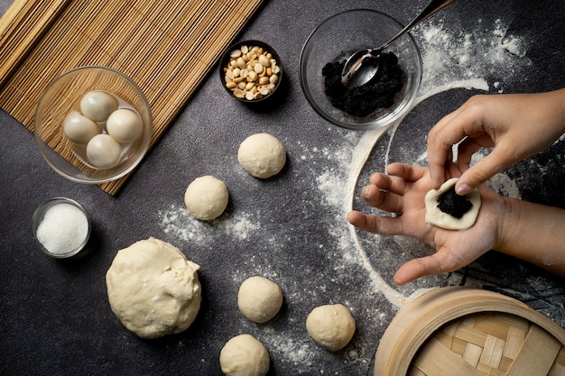 Nahaufnahme einer appetitlichen Tangyuan-Schüssel