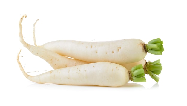 Nahaufnahme einer Bananen vor weißem Hintergrund
