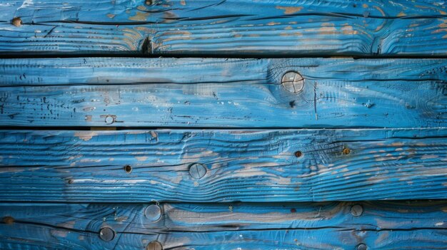 Nahaufnahme einer blauen Holzmauer