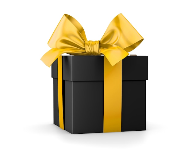 Nahaufnahme einer eingepackten Geschenkkiste vor weißem Hintergrund