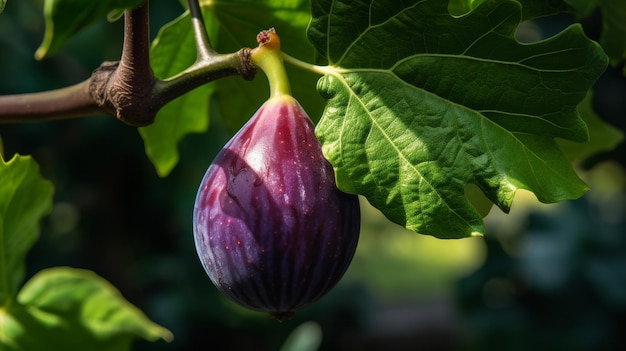 Nahaufnahme einer Feige an einem Baum