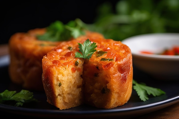 Nahaufnahme einer frisch frittierten Acaraje, einem köstlichen brasilianischen Streetfood-Genuss