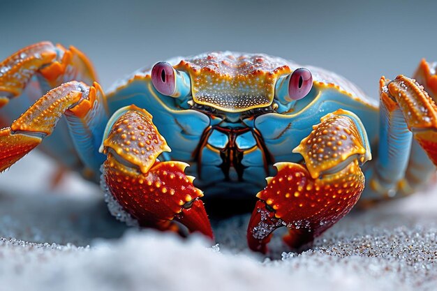 Nahaufnahme einer großen Krabbe in ihrem natürlichen Lebensraum